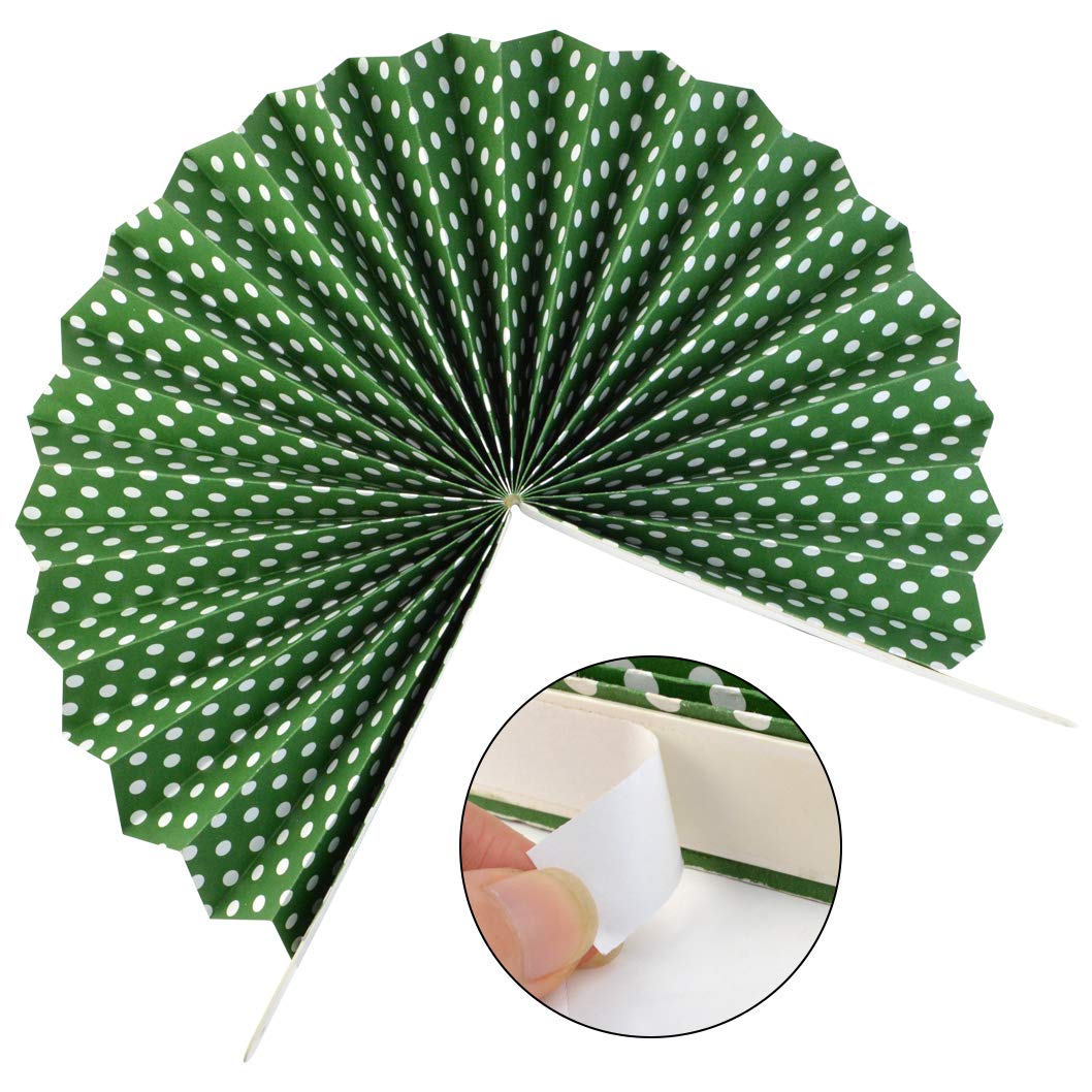 Mifengda 18Pc Party Red And Green Paper Fans Merry Christmas Hanging Paper Fans Decorations, Round Folding Party Paper Fans Bulk